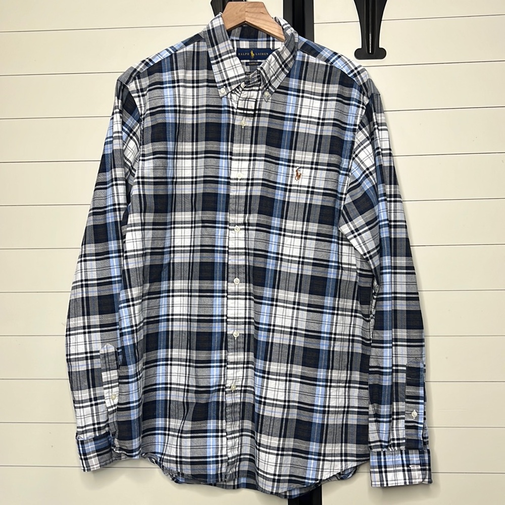 Polo Ralph Lauren mens classic fit Tattersall Oxford shirt - Blue Extra Large